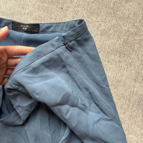 Weekend Max Mara Blue Grey Silk Maxi Skirt - Picture 3 of 3